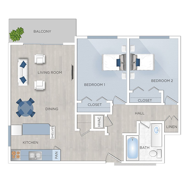 Floor plan layout for H