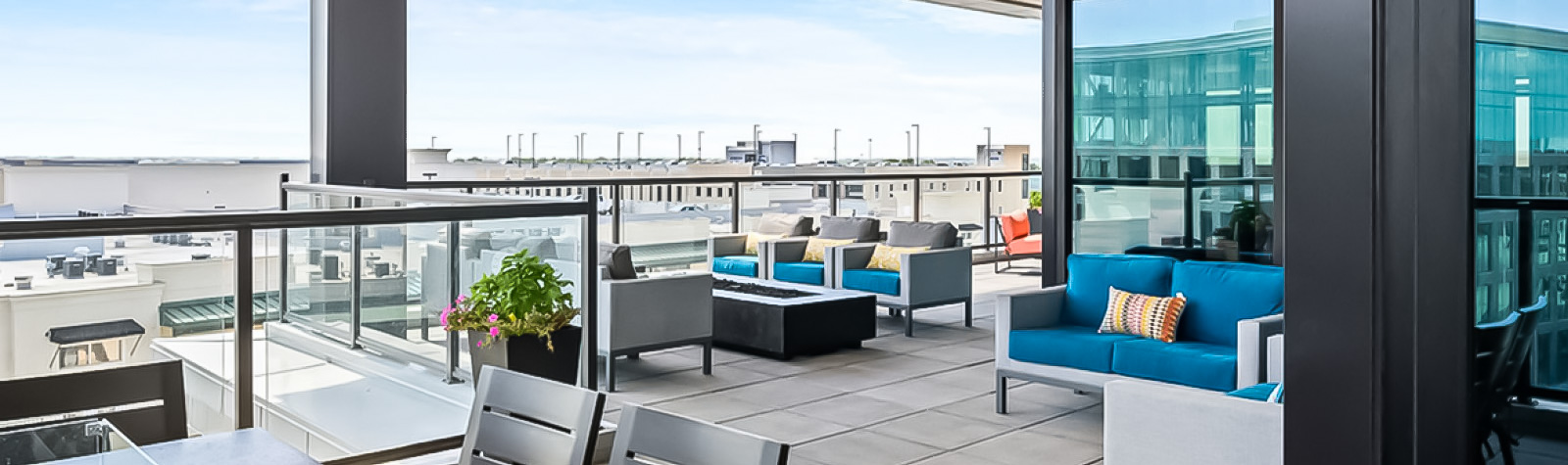 Community Terrace Lounge at The District Flats