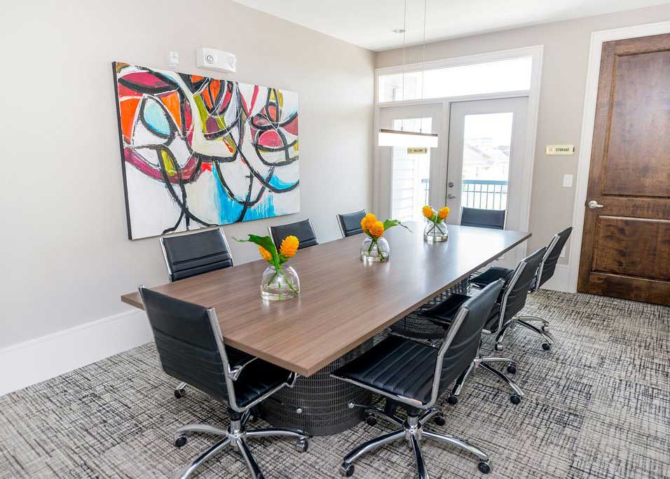 Conference Room at Dolce Midtown Apartments in Houston, Texas