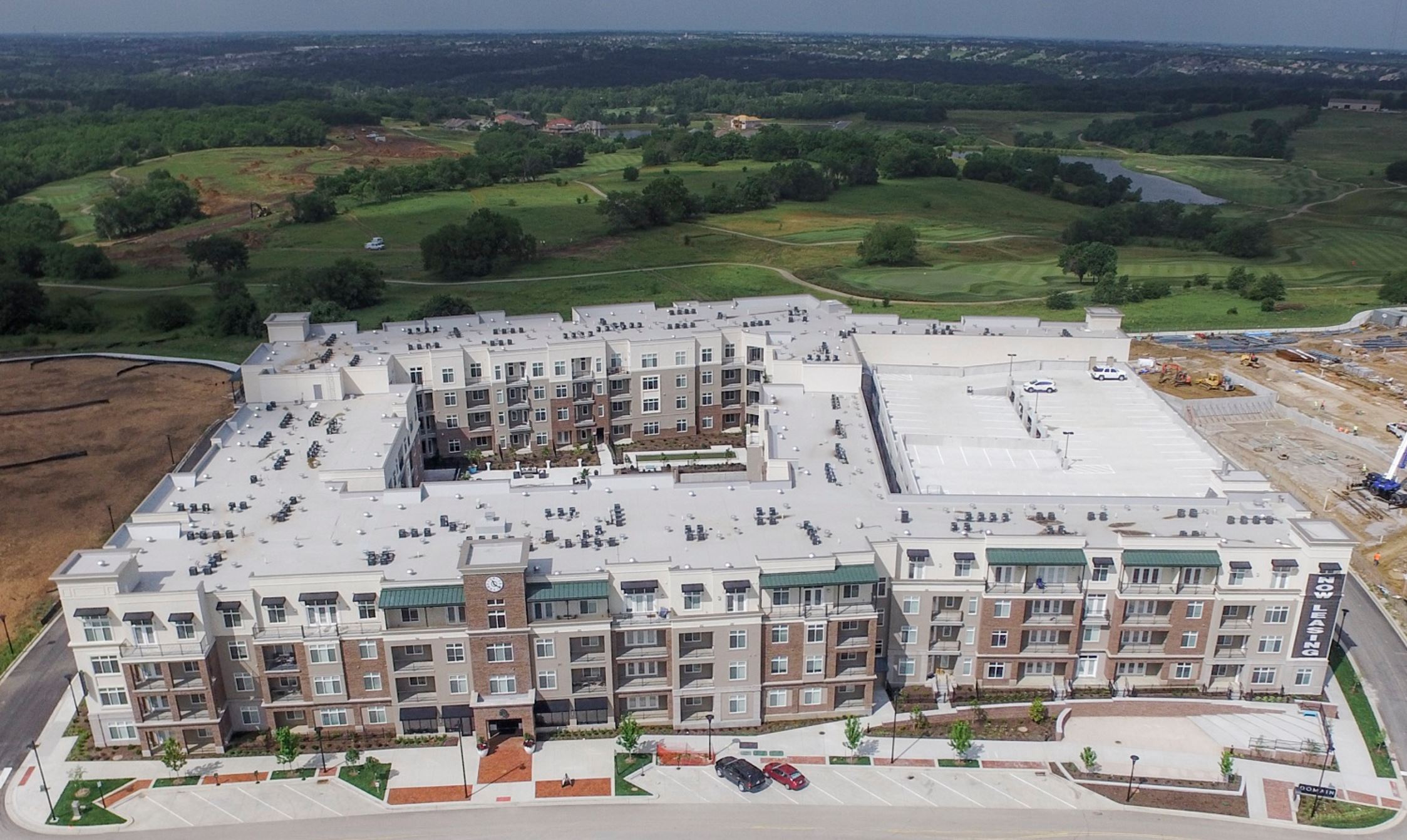 Aerial View at Domain City Center Luxury Apartments in Lenexa, Kansas