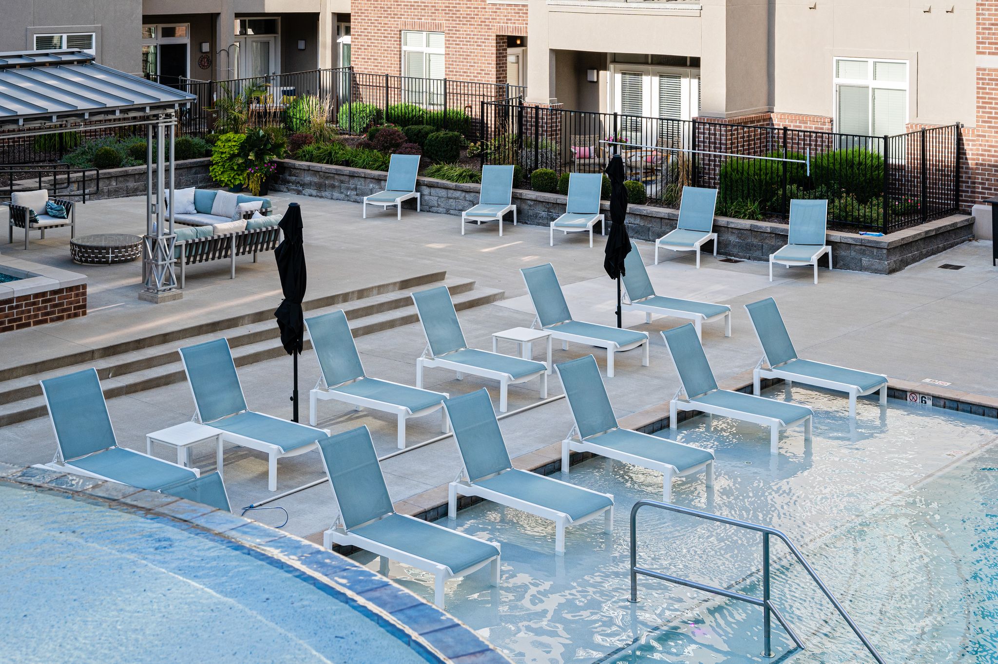 Poolside Sundeck at Domain City Center Luxury Apartments