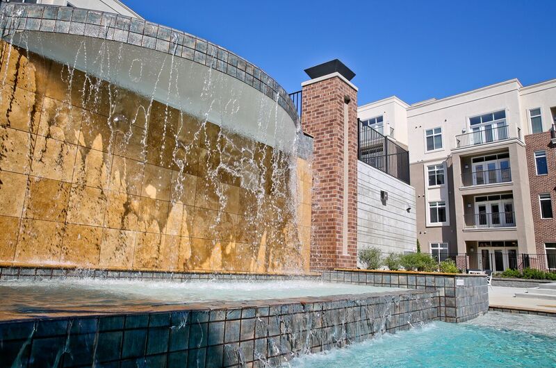 10-Foot Waterfall at Domain City Center Luxury Apartments in Lenexa, Kansas