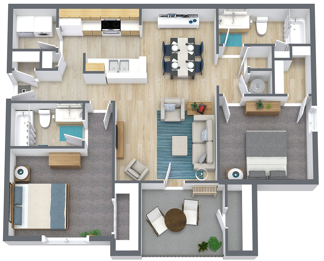 Dunwoody Place Two-Bedroom Floor Plan