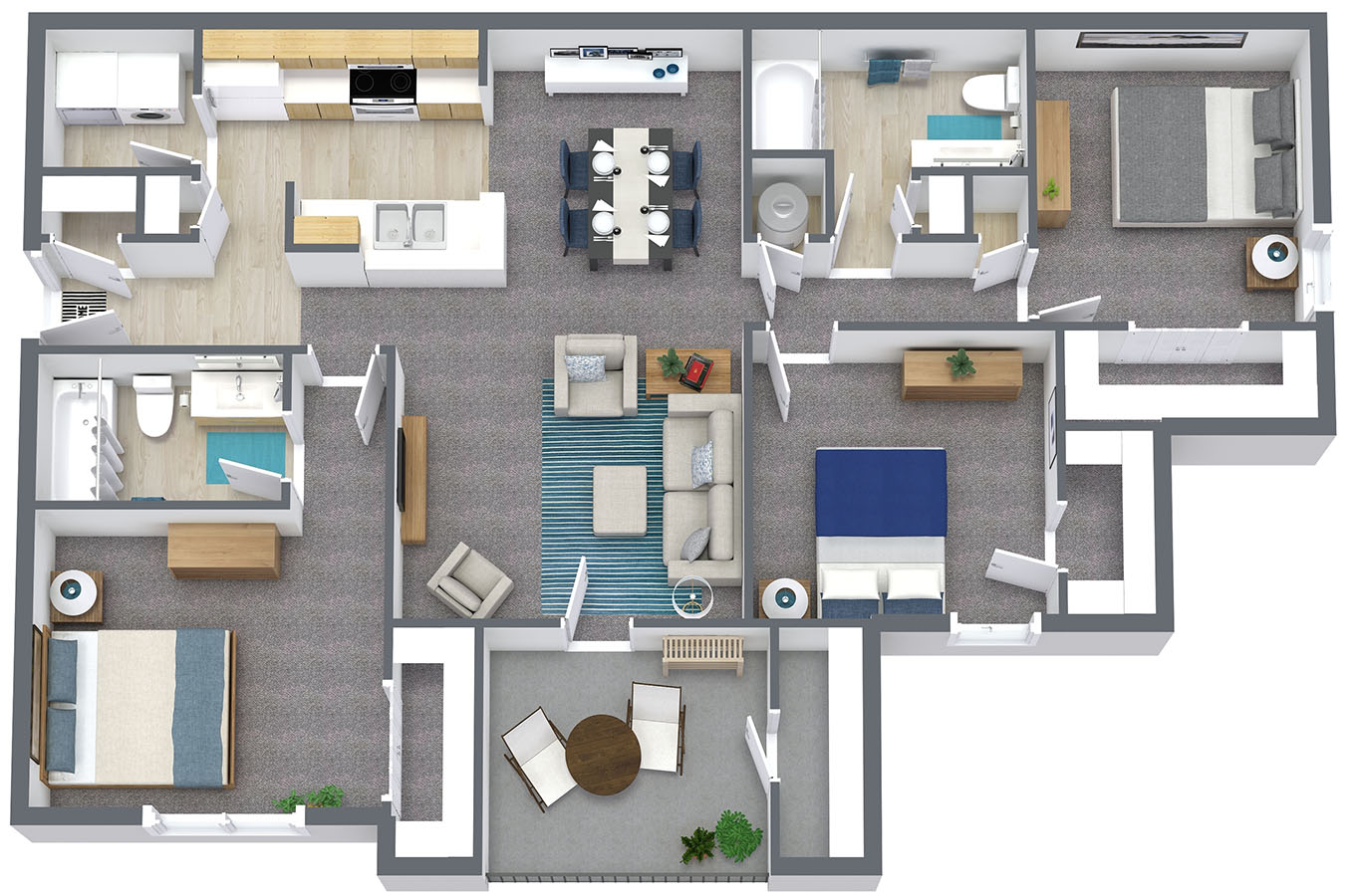 Dunwoody Place Three-Bedroom Floor Plan
