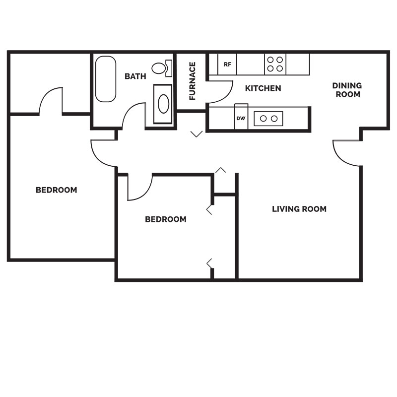 Edgewood - Floorplan - Two Bedroom | Large