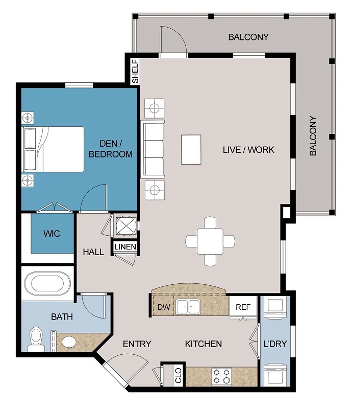 Floor plan layout for D