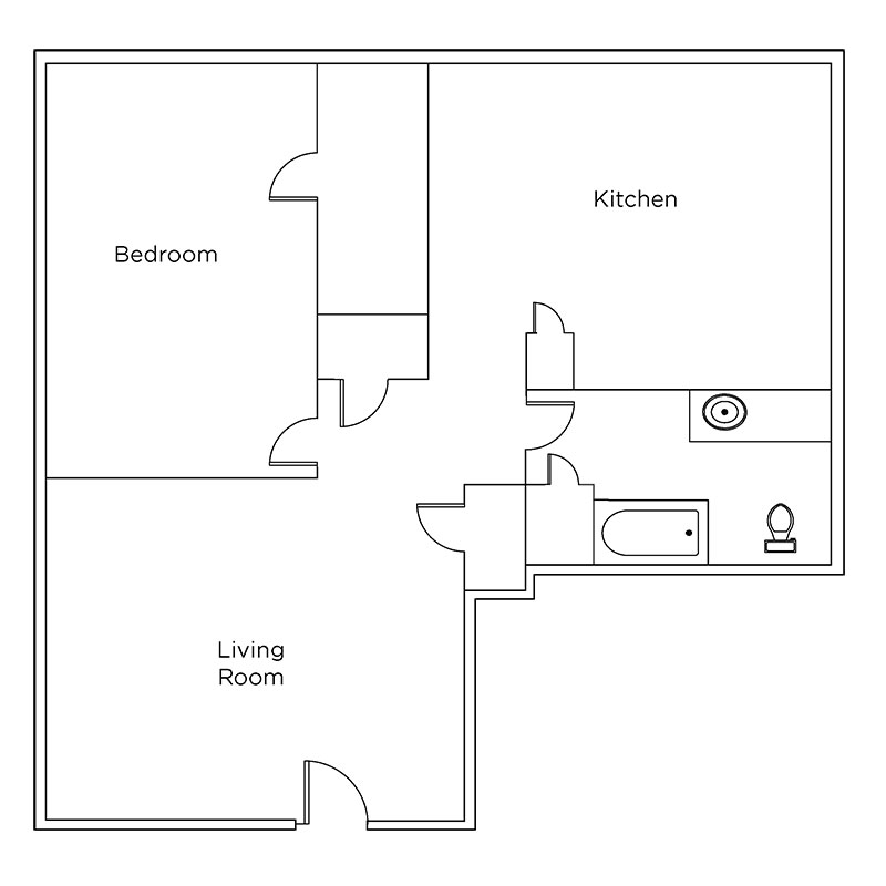 Elkhorn Apartments - Floorplan - 1 Bed