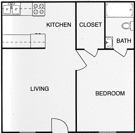 Floorplan - 1 Bedroom image