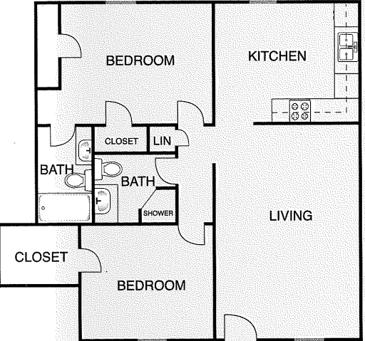 Floorplan - 2 Bedrooms image