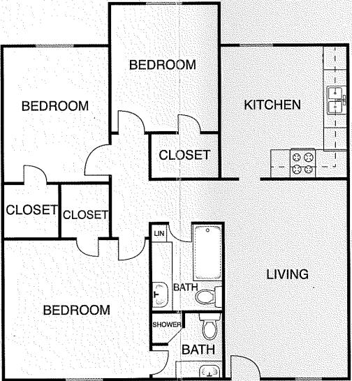 Floorplan - 3 Bedrooms image