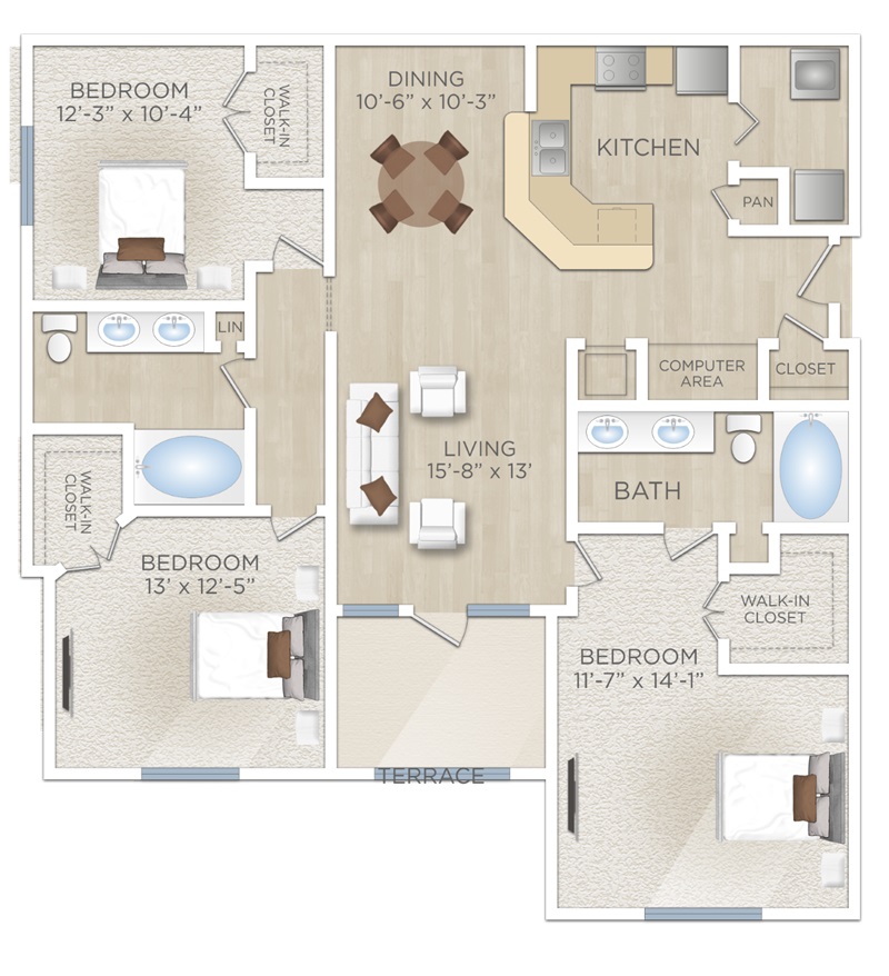 Floor plan layout for C1 El Santiago