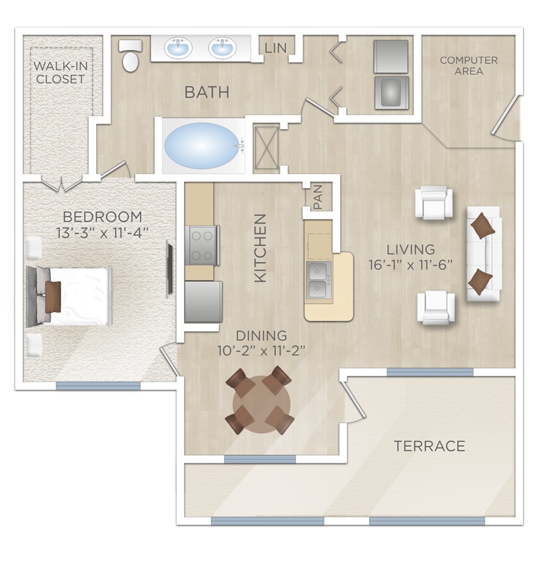 Floor plan layout for La Valencia