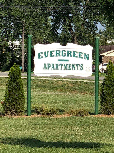 Property Sign at Evergreen Apartments Homes in Hopkinsville, Kentucky 