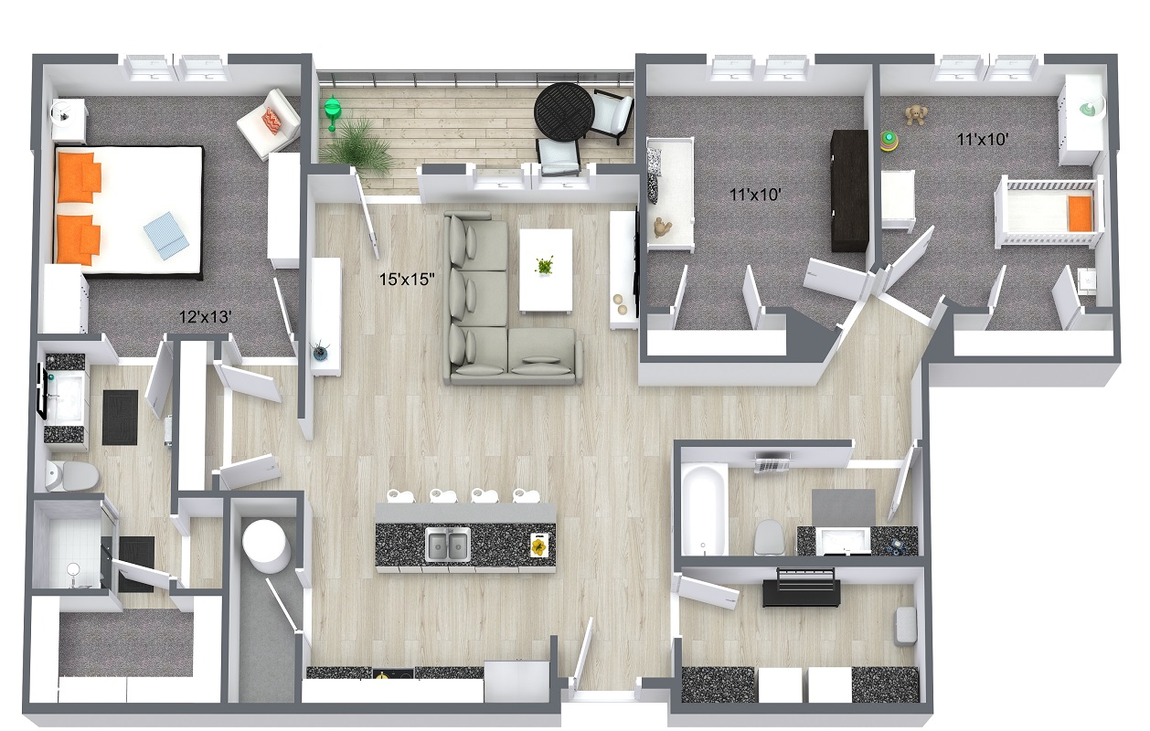 Floor plan layout for Midrise - Big Elk