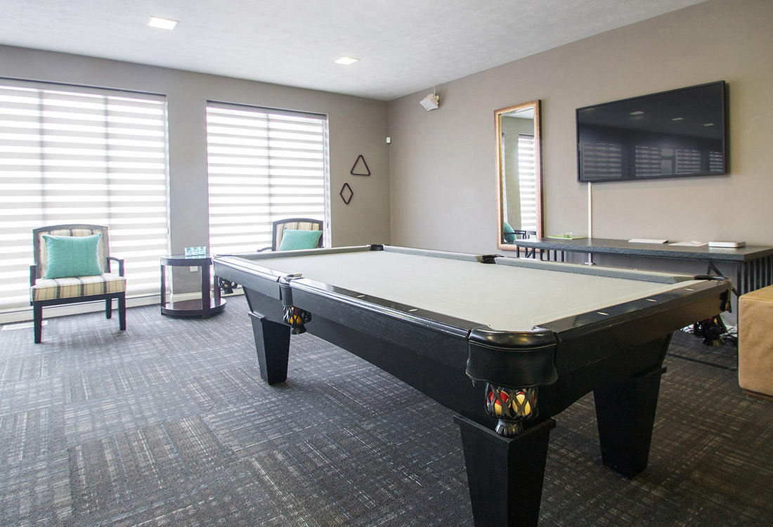 Billiards Pool at Fairfax Apartments in Omaha, NE.