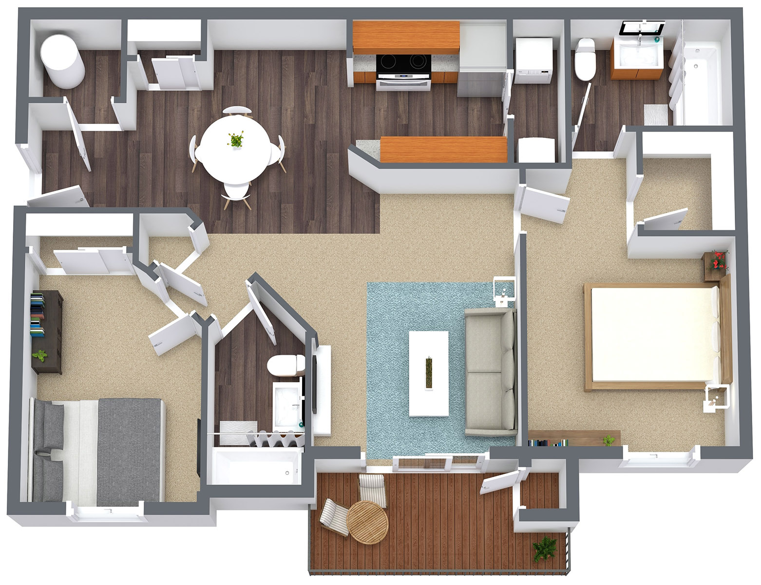 Fairfax Apartments - Floorplan - 2A | Two Bed/Two Bath