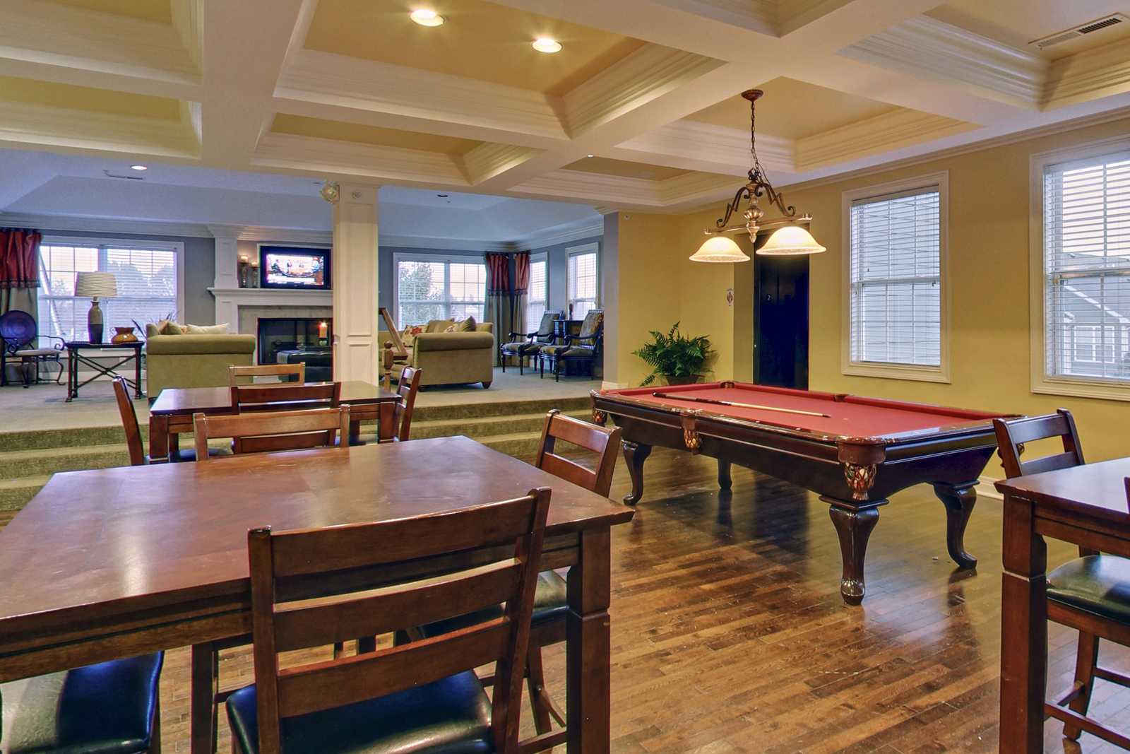 Billiards Room at The Falls at Settlers Walk Apartments in Springboro, OH
