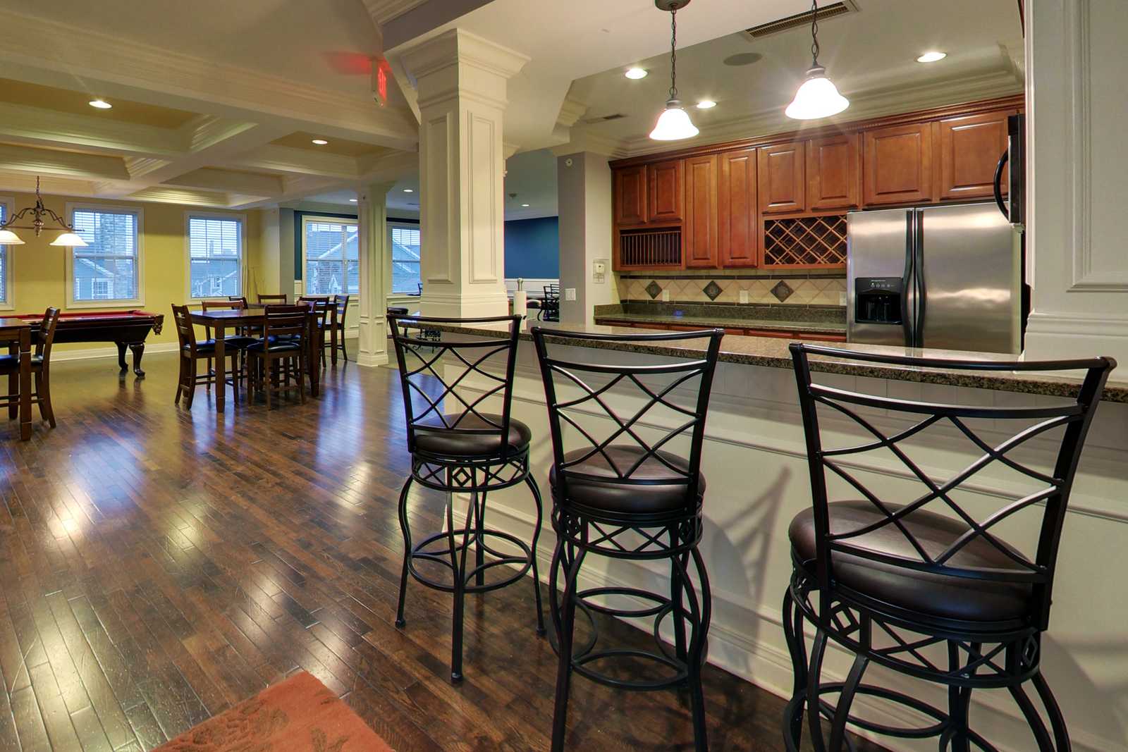 Community Kitchen at The Falls at Settlers Walk Apartments in Springboro, OH