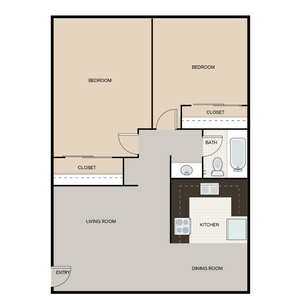 Fleur Apartments - Floorplan - Two Bedroom