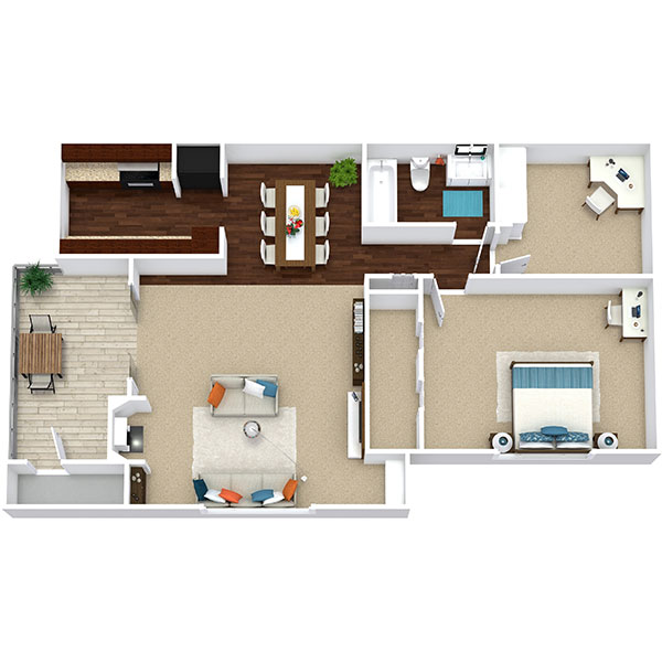 Flintridge Apartment Homes - Floorplan - Kathy w/ Den