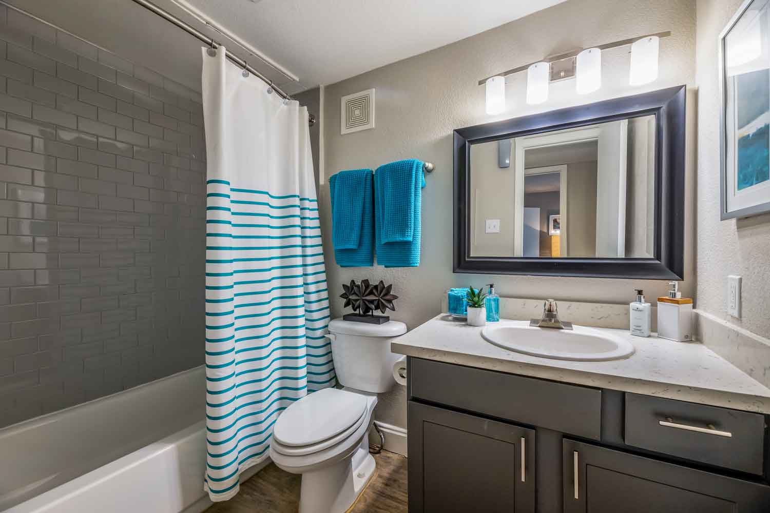 Refined Bathrooms at Flintridge Apartment Homes in Arlington, TX