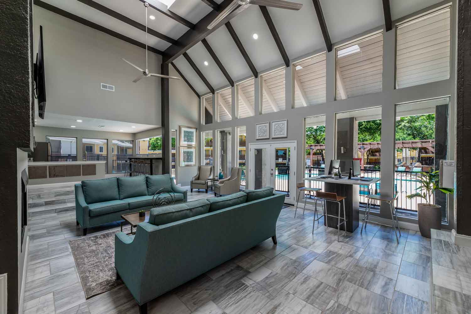 Modernized Clubhouse Interiors at Flintridge Apartment Homes in Arlington, TX