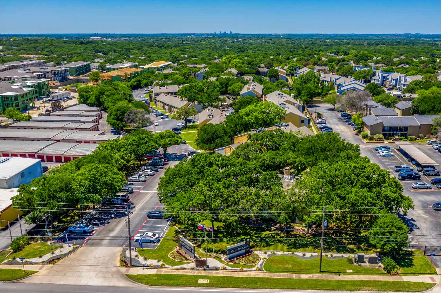 Aerial Property View at Flintridge Apartment Homes in Arlington, TX