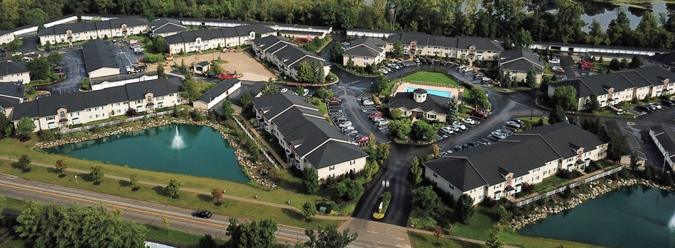 Areal view of Forest Meadows Apartments