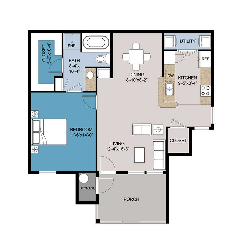 Floor plan layout for A