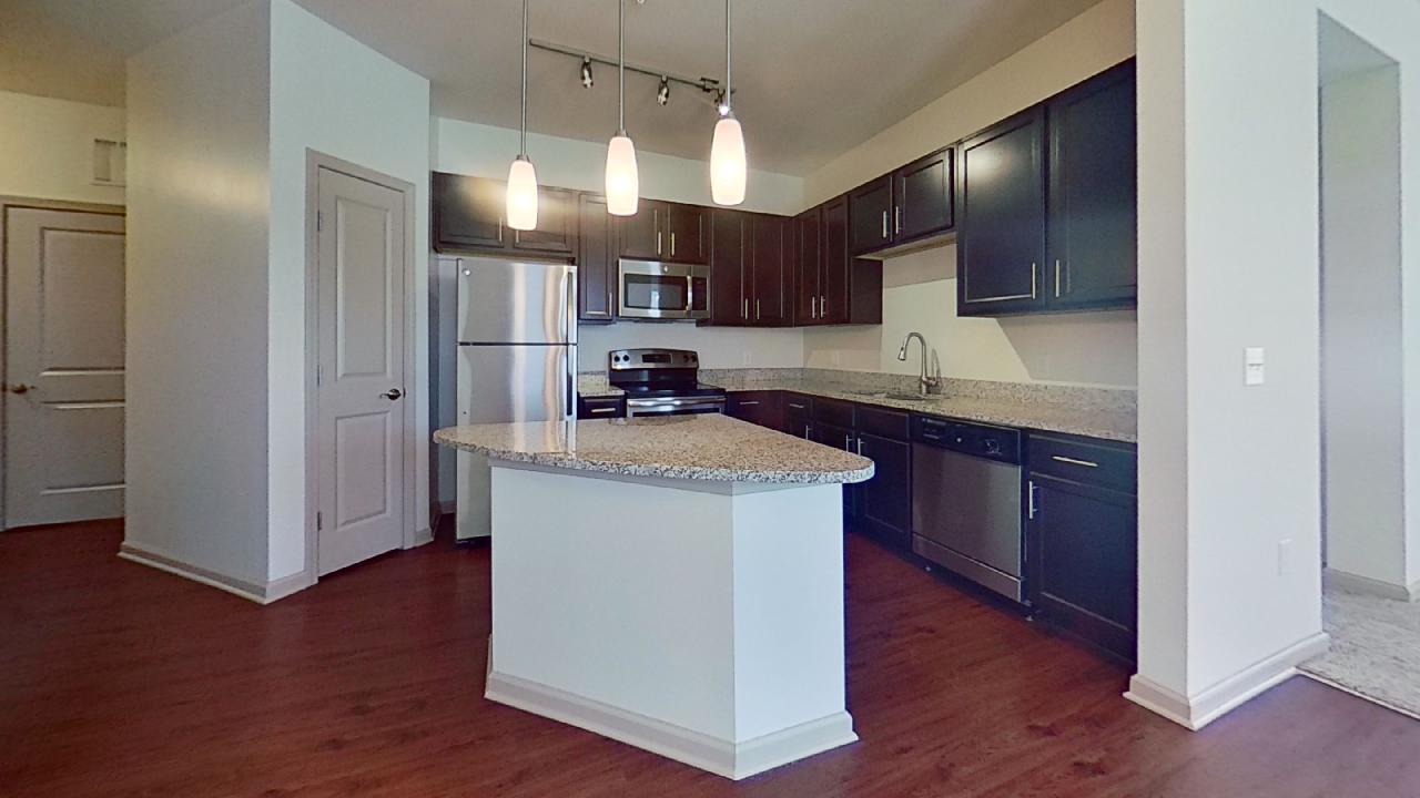 Kitchen Island at The Reserve at Fountainview Apartments in Saint Charles, MO