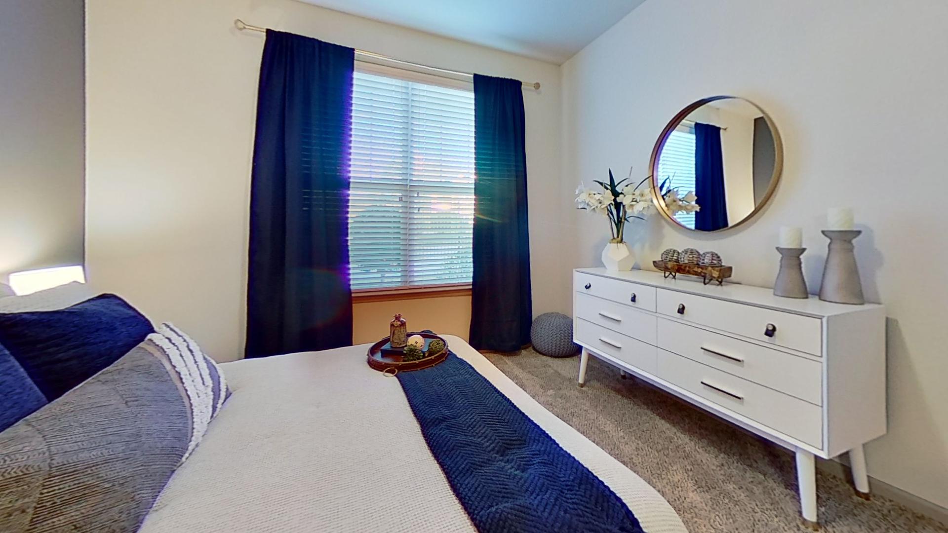 Charming Two-Toned Paint Bedroom Designs at The Reserve at Fountainview Apartments
