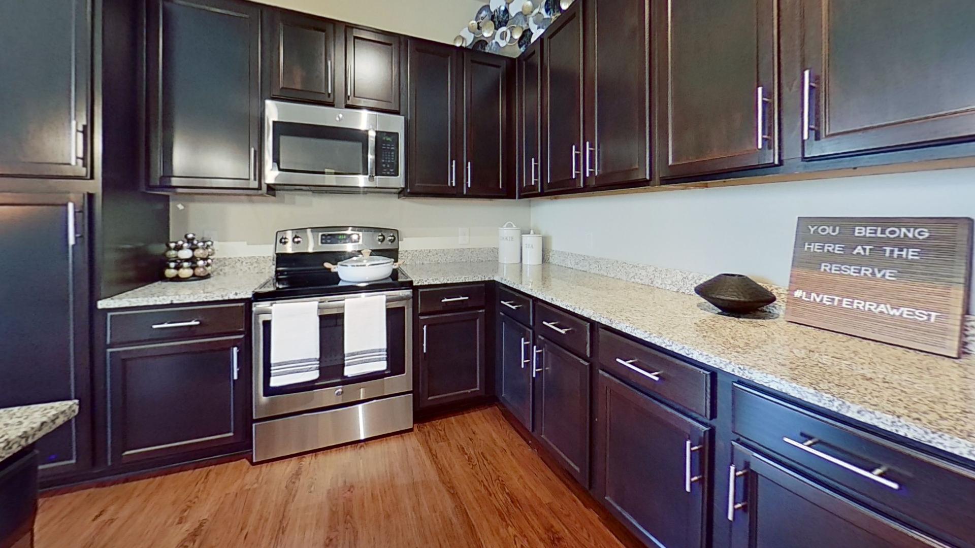 Fully Equipped Kitchen at The Reserve at Fountainview Apartments