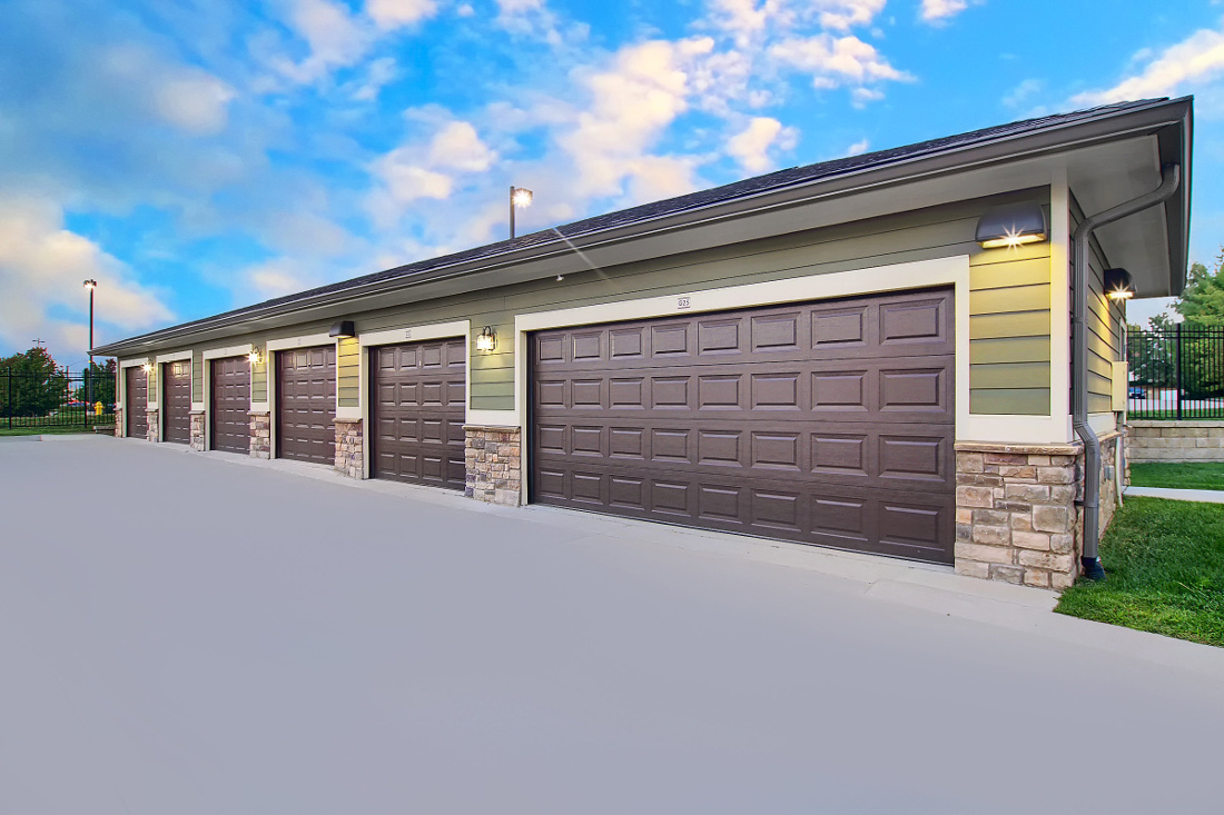 Garages at the Reserve at Fountainview Apartments in Saint Charles, MO