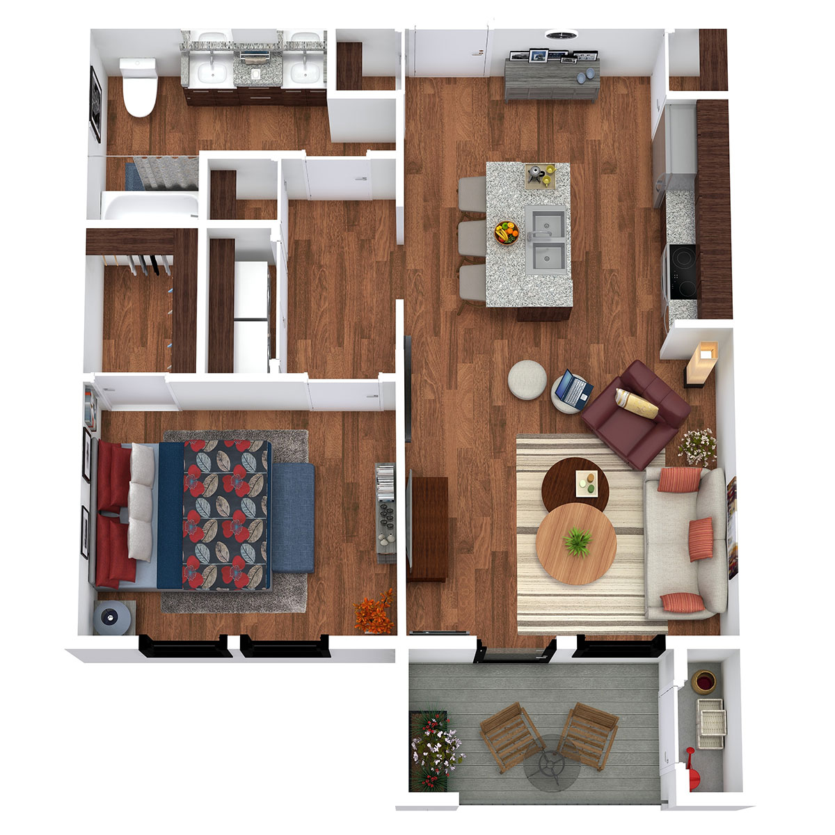 Floorplan - 1 Bed - A1 image