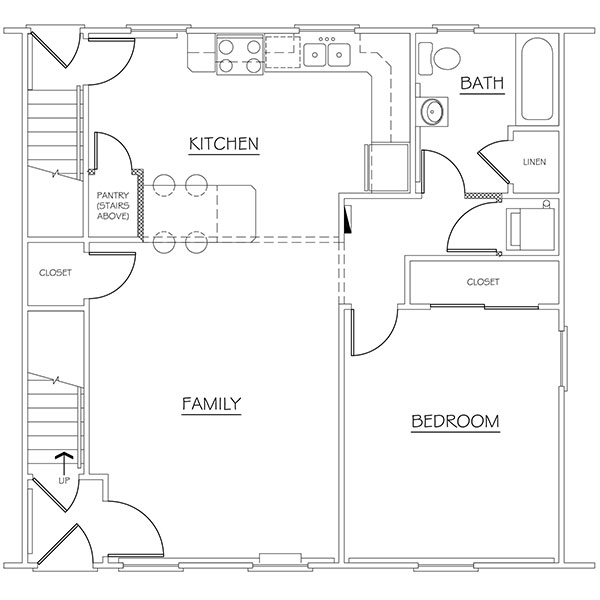 Floorplan - Grandview 1 Bedroom  image