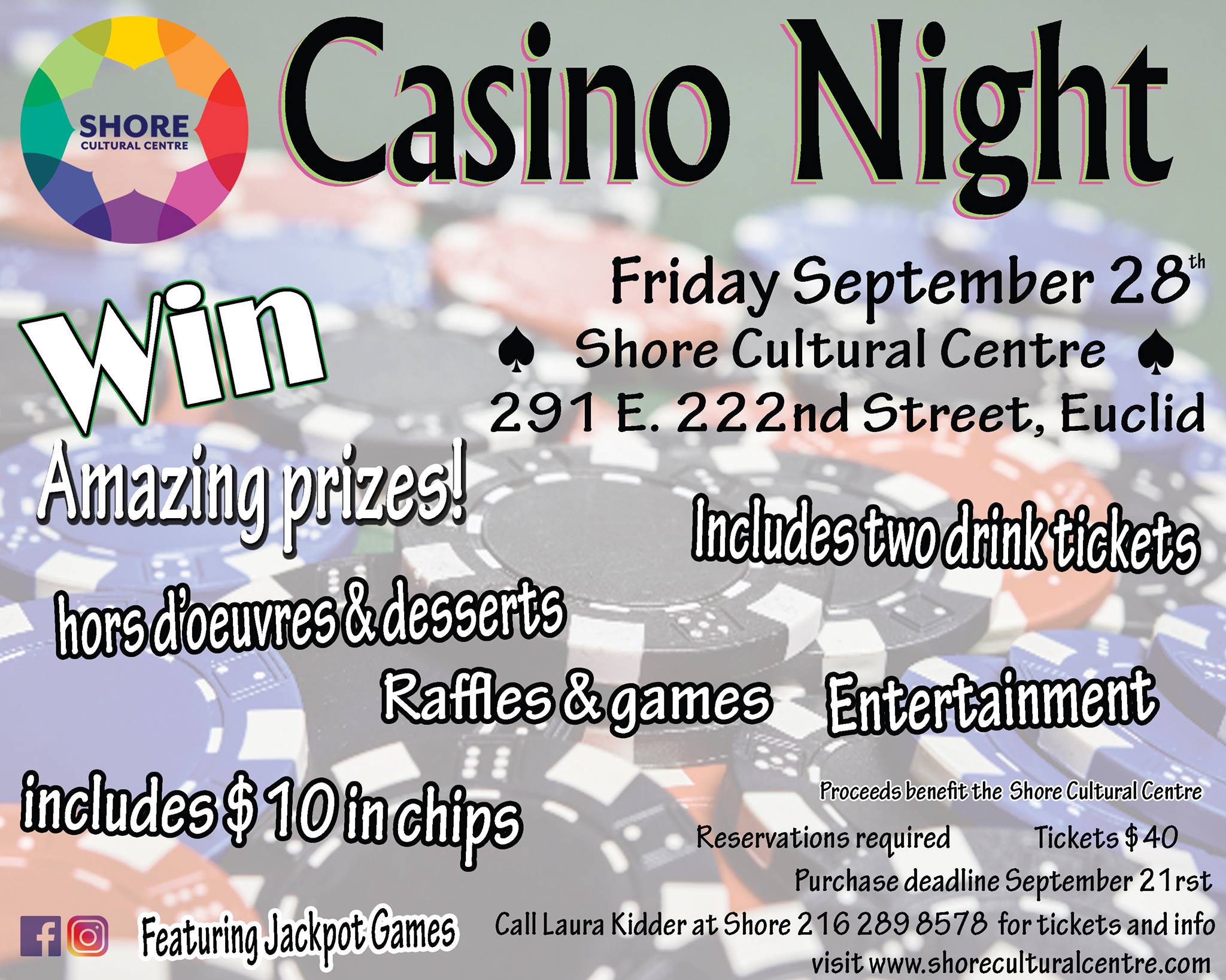 Casino Night Fundraiser at Shore Cultural Centre Cover Photo