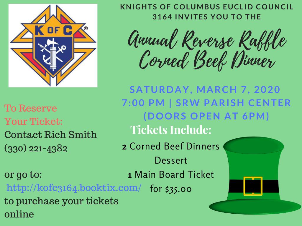 Annual Reverse Raffle & Corned Beef Dinner Cover Photo