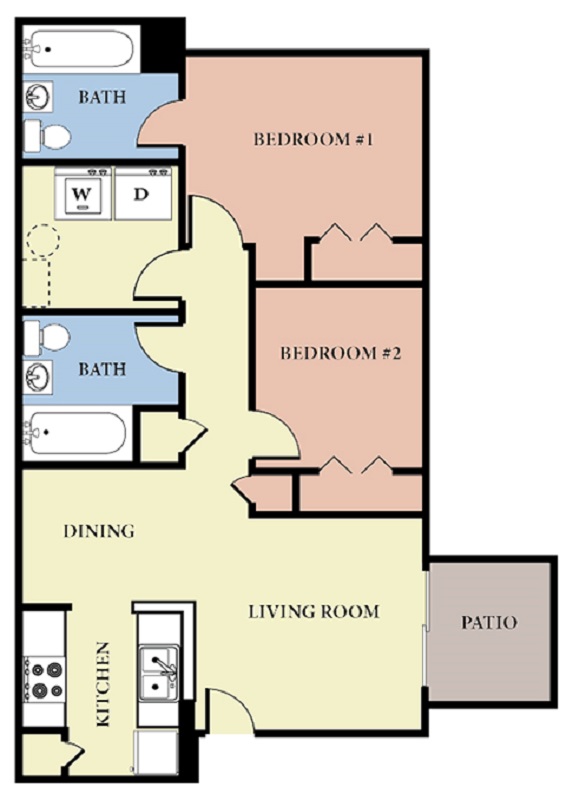 Floorplan - 2 Bedroom - A image