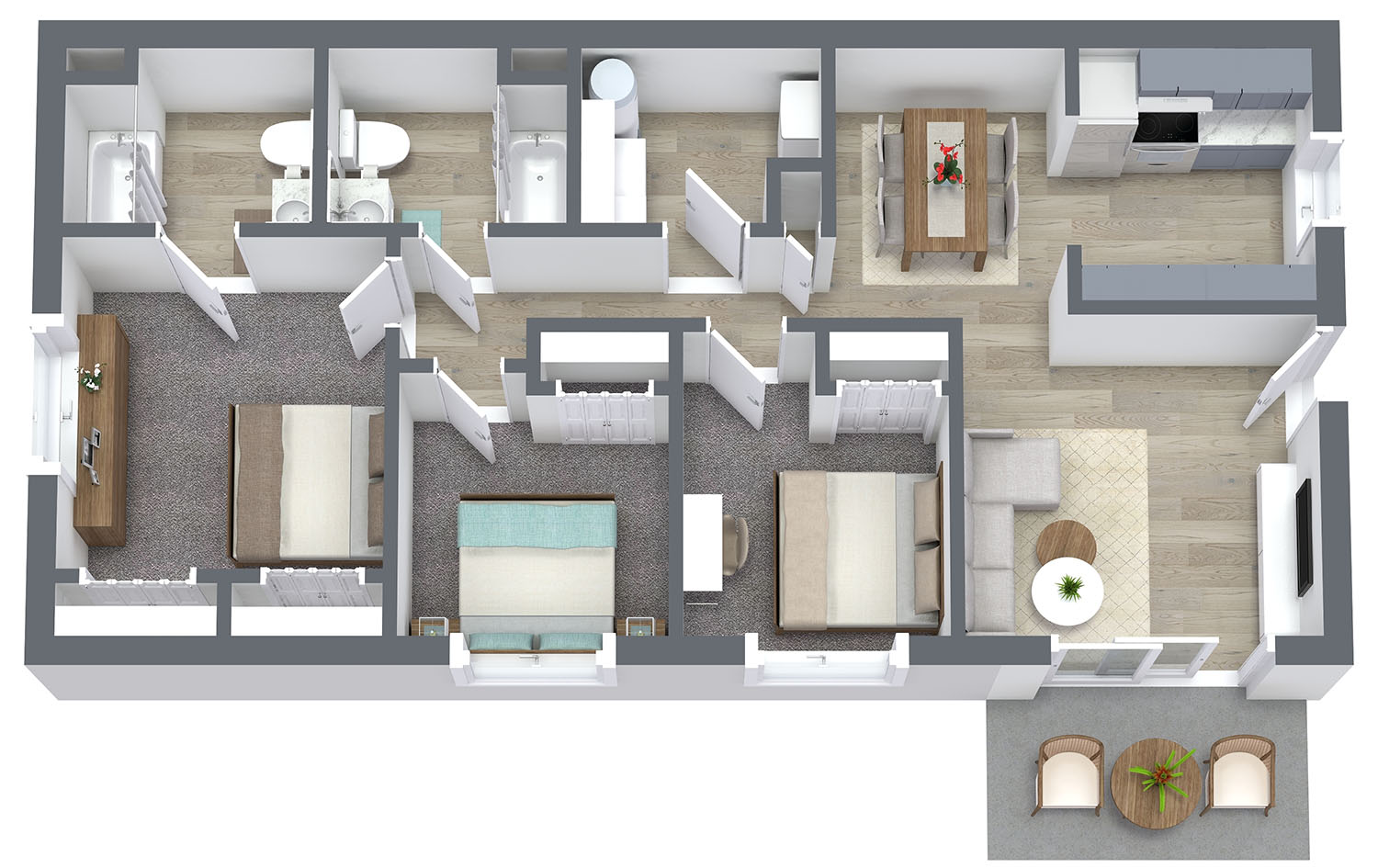 Three Bedroom Ranch Floor Plans - Greens of Concord