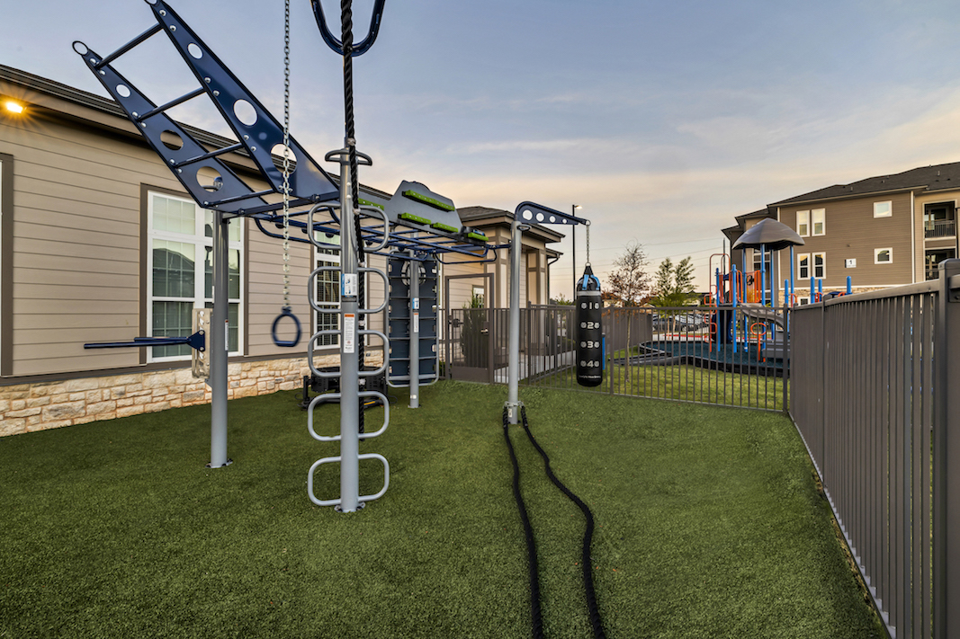 Outdoor Fitness Station at Haven at Bellaire Apartments in Richmond, TX