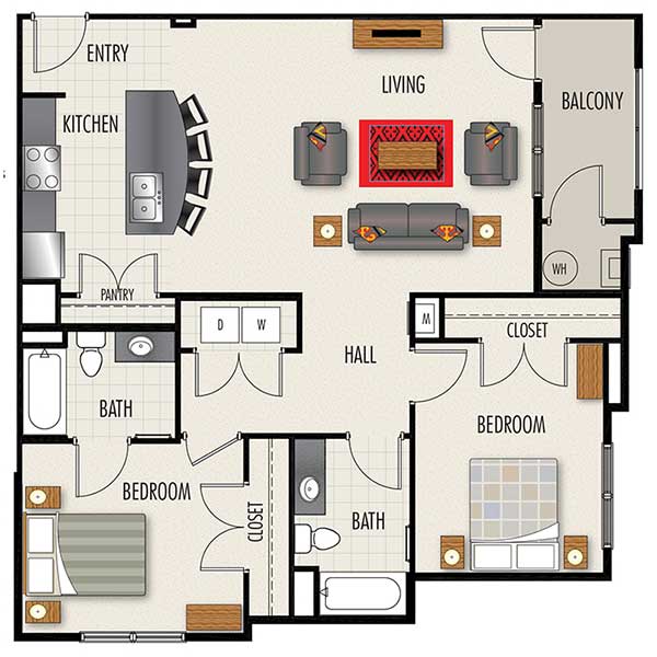 Floor plan layout for B4
