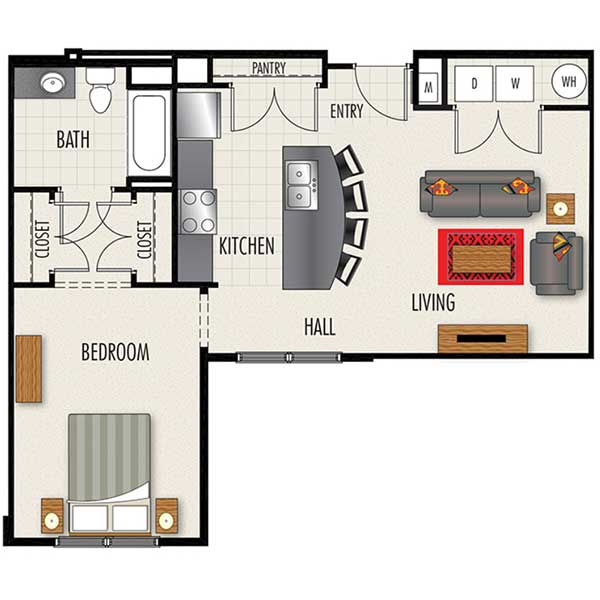 Heights at Lasalle Apartments - Floorplan - S1