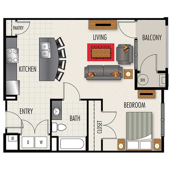 Heights at Lasalle Apartments - Floorplan - S2