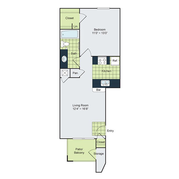The Henry B Apartments - Floorplan - A1