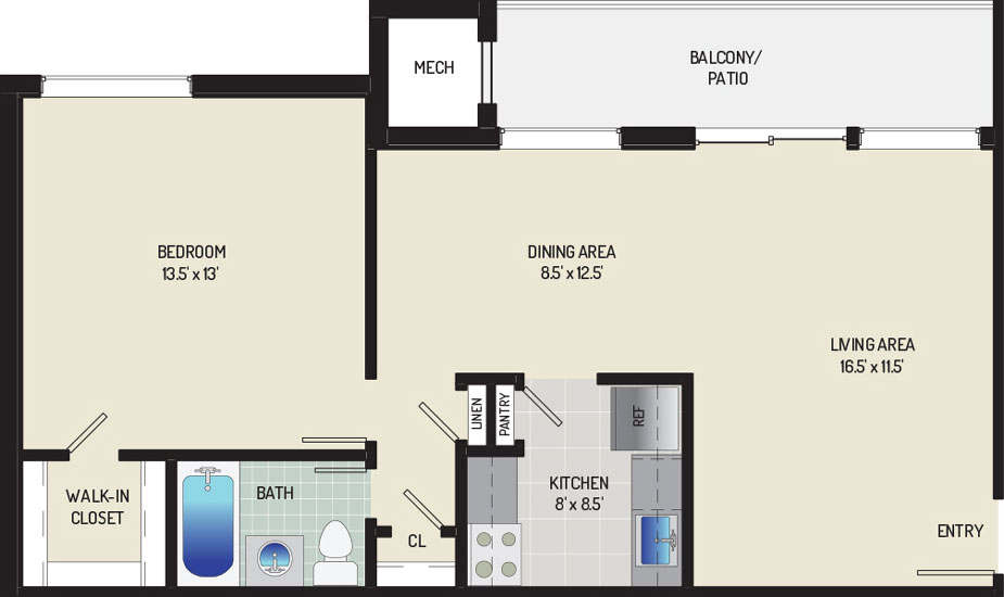 1 Bed 1 Bath Apartment for Rent in New Carrollton, MD Heritage Square