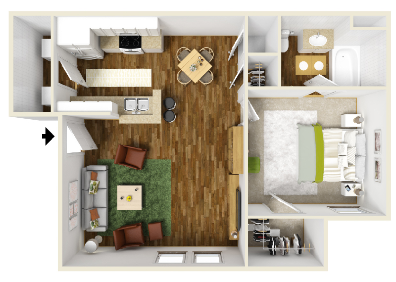 Highland Crossing Apartments - Floorplan - Unit A1
