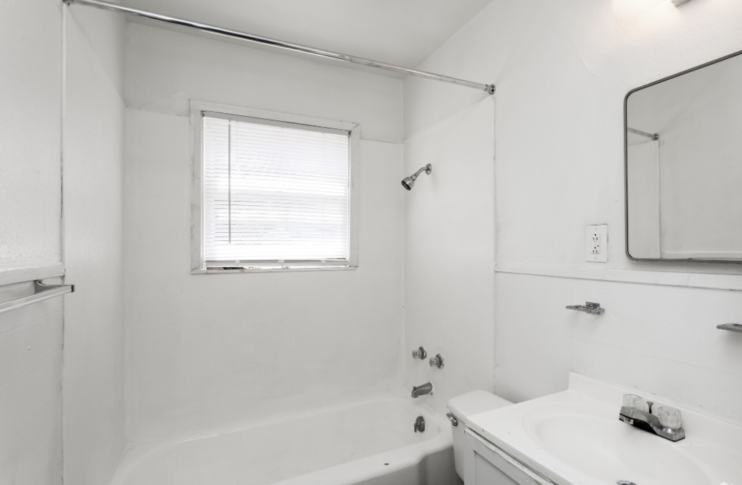 Shower and  Bathtub at Highland Hills Apartments in San Antonio, Texas