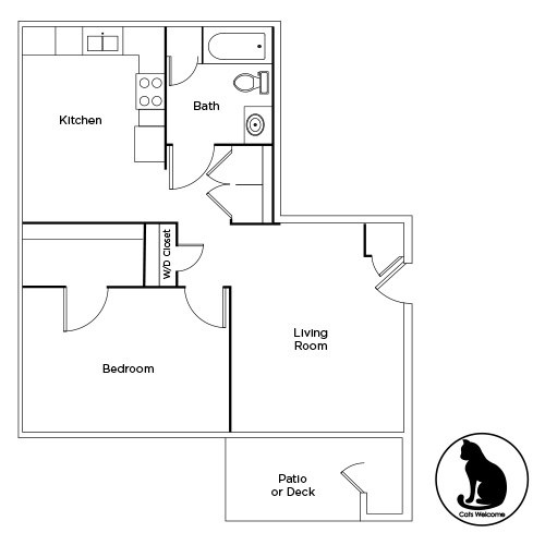Highland Meadows - Floorplan - 1 Bed - 1 Bath