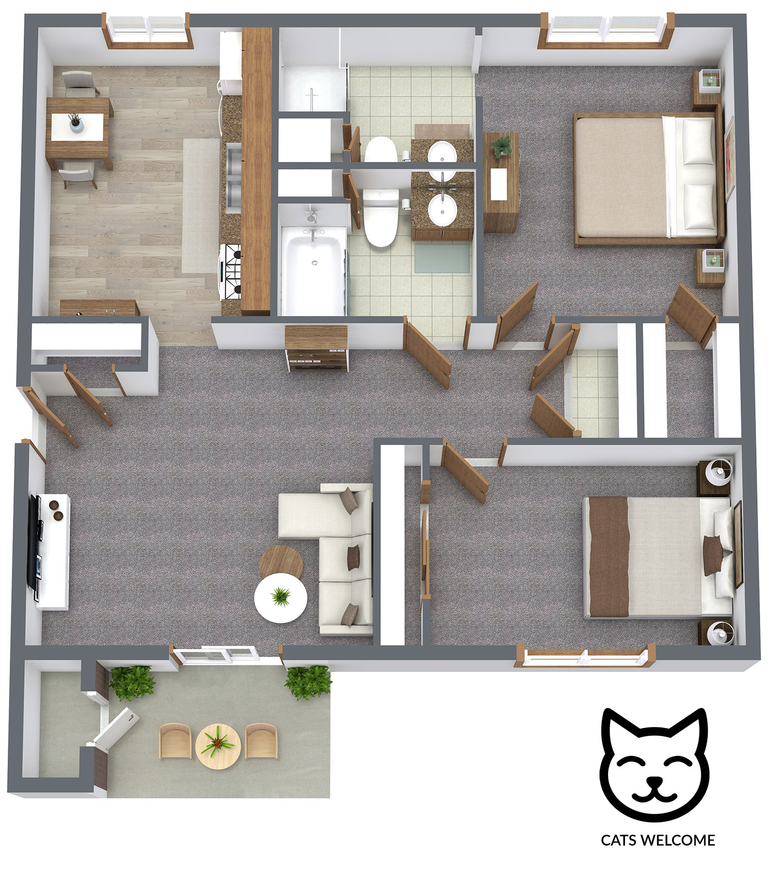 Highnland Meadows 2 Bed/2 Bath | 1185 Square Feet