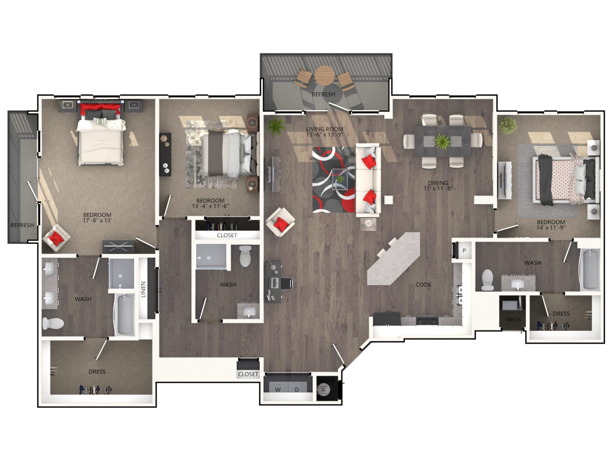 The Montana at Bowery Park Apartments - Floorplan - Cypress
